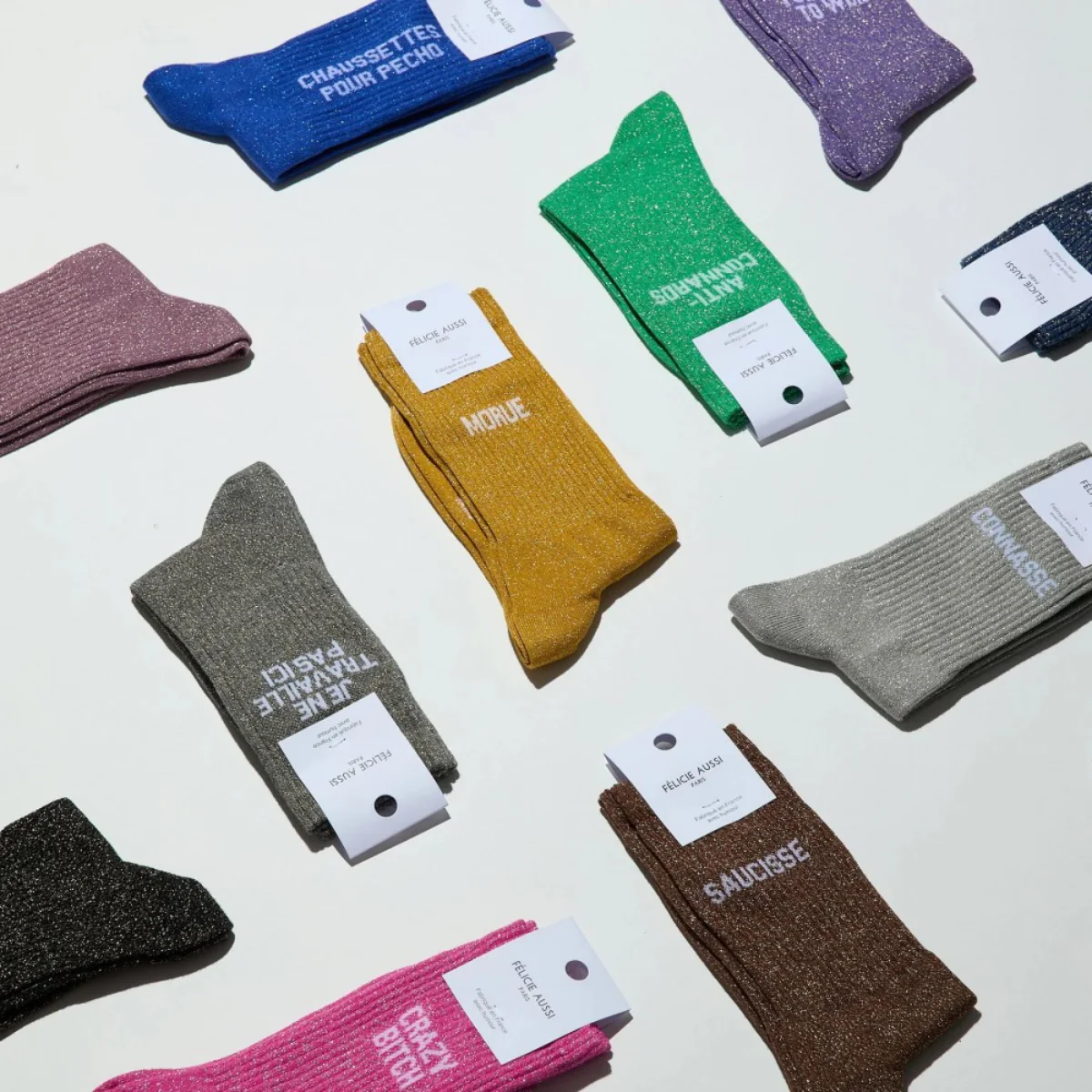 Chaussettes Anti-Connards à paillettes 36/40 - Vert – Image 4